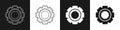 Set Gear icon isolated on black and white background. Cogwheel gear settings sign. Cog symbol. Vector Royalty Free Stock Photo