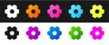 Set Gear icon isolated on black and white background. Cogwheel gear settings sign. Cog symbol. Vector Illustration Royalty Free Stock Photo