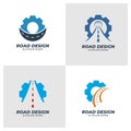 Set of Gear Road logo vector template, Creative Road logo design concepts