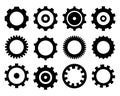 Set of Gear Silhouettes - Industrial and Mechanical Decorative Elements Royalty Free Stock Photo