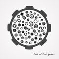 set of gears in flet style