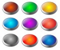 Set of gel metallic blank web buttons Royalty Free Stock Photo