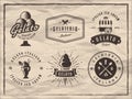 Set of gelato badges on vintage paper background. Royalty Free Stock Photo