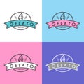 Set of gelato logo vector Royalty Free Stock Photo