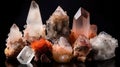 Set of gemstones crystals. Minerals for esoteric crystal ritual. spiritual Magic practice, relaxation, meditation, life