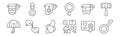 Set of 12 gender identity icons. outline thin line icons such as demiboy, bullying, respect, pansexual, intersexual, androgyne