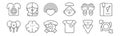 Set of 12 gender identity icons. outline thin line icons such as genderfluid, love, brain, fraternity, rainbow, bigender