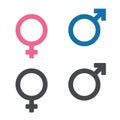 Set of gender symbol. Female and male icon. Man and woman sign. Royalty Free Stock Photo