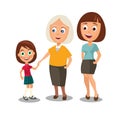 Set generations woman different ages from child to grandmother