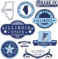 Generic stamps and signs of the state of Illinois Royalty Free Stock Photo