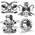 Set of gentleman emblems  labels  badges  logos. Isolated on white Royalty Free Stock Photo