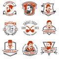 Set of gentlemen`s private club labels. Poker and smoking club.