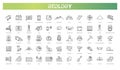 Set of geology icons. Vector outline collection Royalty Free Stock Photo