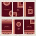 Set of geometric abstract colorful brochure Royalty Free Stock Photo