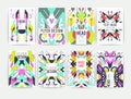 Set of geometric abstract colorful flyers