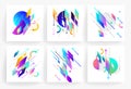 Set of geometric abstract colorful flyers Royalty Free Stock Photo