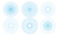 Set of Geometric Abstract Spirograph Patterns Isolated on White Background. Symmetrical shapes suitable as a watermark. Round and