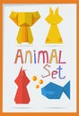 Set of geometric animals
