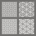 Set geometric asian abstract seamless vector pattern including traditional korean or chinese motive with typical lines and Royalty Free Stock Photo