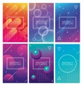 Set geometric colorful abstract backgrounds