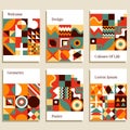 Set of geometric covers. Collection of cool vintage covers. Abstract shapes compositions. vector illustration Royalty Free Stock Photo