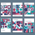 Set of geometric covers. Collection of cool vintage covers. Abstract shapes compositions. vector illustration Royalty Free Stock Photo