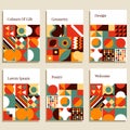 Set of geometric covers. Collection of cool vintage covers. Abstract shapes compositions. vector illustration Royalty Free Stock Photo