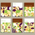 Set of geometric covers. Collection of cool vintage covers. Abstract shapes compositions. vector illustration Royalty Free Stock Photo