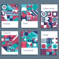 Set of geometric covers. Collection of cool vintage covers. Abstract shapes compositions. vector illustration Royalty Free Stock Photo