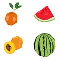 Set of geometric fruits