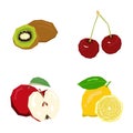 Set of geometric fruits