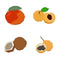 Set of geometric fruits