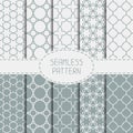 Set of geometric line lattice seamless arabic