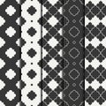 Set of geometric line monochrome lattice seamless arabic pattern. Islamic oriental style. Wrapping paper. Scrapbook Royalty Free Stock Photo