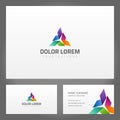 Set geometric multicolored figure abstract business card branding identification vector