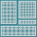 Set of geometric ornament pattern. Decorative element for laser cutting. vintage pattern. Royalty Free Stock Photo