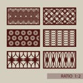 Set geometric ornaments for laser cutting decorative panels