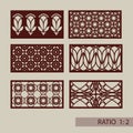 Set geometric ornaments for laser cutting decorative panels