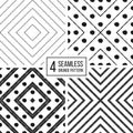 Set of geometric seamless pattern diagonal lines and polka dot