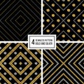 Set of geometric seamless pattern gold silver lines and circles Royalty Free Stock Photo