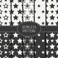 Set of geometric seamless pattern with stars Royalty Free Stock Photo