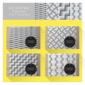 Set of geometric seamless pattern