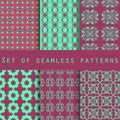 Set of geometric seamless patterns. The pattern for wallpaper, tiles, fabrics and designs. Royalty Free Stock Photo