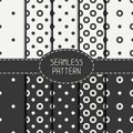 Set of geometric seamless polka dot pattern with