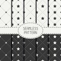 Set of geometric seamless stars pattern Royalty Free Stock Photo