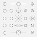 Set of geometric shapes, circles, line design, vector Royalty Free Stock Photo