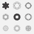 Set of geometric shapes, circles,