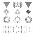 Set of geometric shapes, vector illustration, isolated, line design Royalty Free Stock Photo