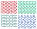 Set of geometric weave circle seamless pattern