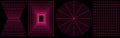 Set of geometry wireframe grid backgrounds